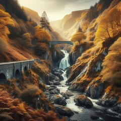 Aber Falls in autumn - obrazy, fototapety, plakaty