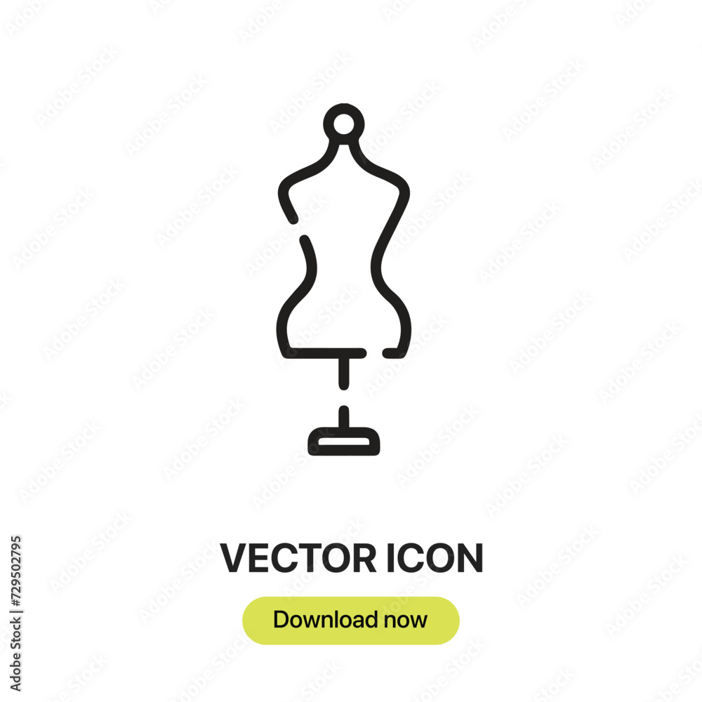 Leinwandbilder Mannequin icon vector. Linear-style sign for mobile concept and web design. Mannequin symbol illustration. Pixel vector graphics - Vector.	

