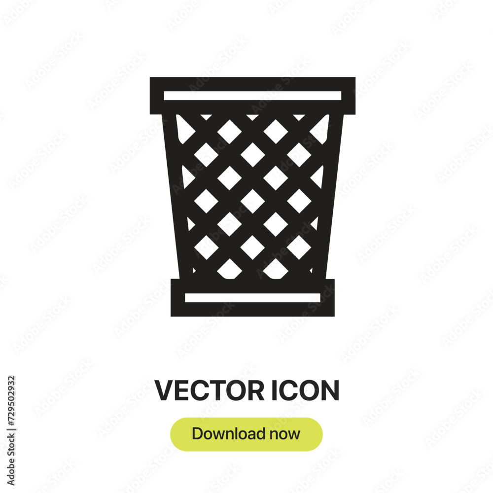 Fototapete trash icon vector. linear-style sign for mobile concept and web design. trash symbol illustration. p
