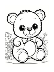 Naklejka premium Little bear coloring page