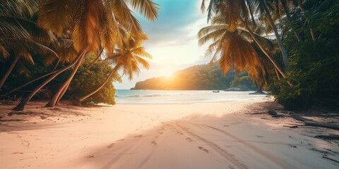 Escape To Paradise With Picturesque Beaches And Endless Sunshine. Сoncept Tropical Getaways,...