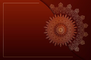oriental mandala background with empty space red