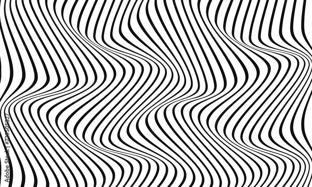 Poster abstract seamless vertical black wave line pattern.