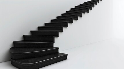black stairs isolated on white background