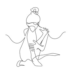 Abstract beautiful female body, continuous line drawing, quick sketch, fashion illustration, woman beauty minimalist, vector illustration