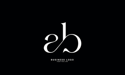 AB, BA, A, B, Abstract Letters Logo Monogram