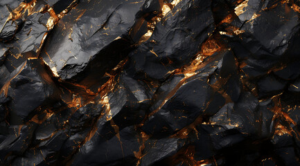black and gold coloured rocks in