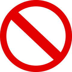 Sign forbidden. No sign. Icon symbol ban. Do Not Enter. Red circle sign stop entry and slash line isolated on transparent background. Mark prohibited.