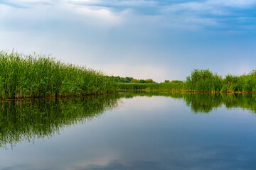 The Great Russian Volga River and its banks.