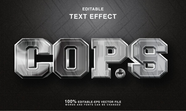 cops or police silver style text effect