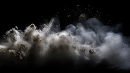 Dust isolated on black background