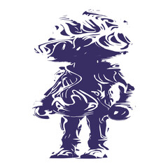 abstract design of a man wearing a hat