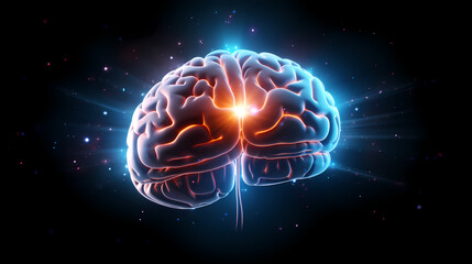 Fototapeta premium Creative human brain concept, creative light bulb background