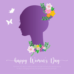 Happy Women's day vector illustration social media post 8th march