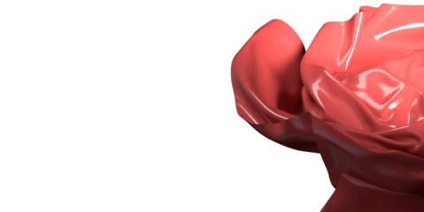 3d render of abstract red cloth falling.