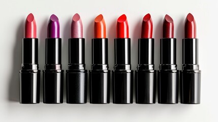 Fototapeta premium different color lipsticks isolated on white background