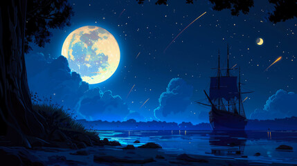 Cosmic Pirate's Cache: Moonlit Adventure