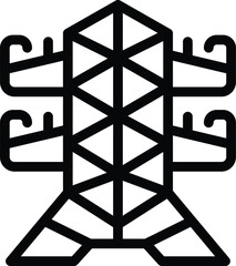 Energy tower icon outline vector. Clean energy burn. Coal solar fossil