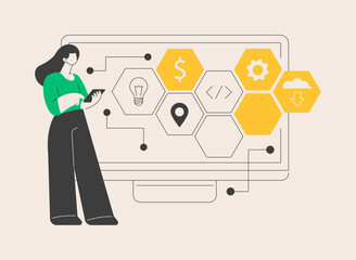Enterprise IT management abstract concept vector illustration.