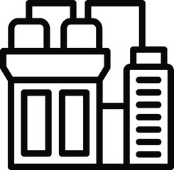 Ecology factory icon outline vector. Industry energy. Atomic burn reactor
