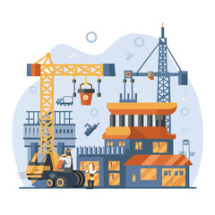 Naklejka premium 2d vector illustration icon, shape line , architecture factory industrial and town with home 