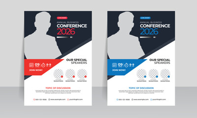 Modern corporate business conference flyer leaflet template design 
