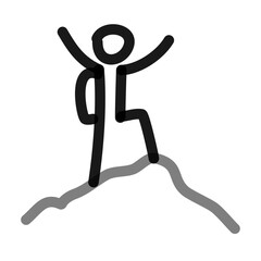 summit hiking line art doodle
