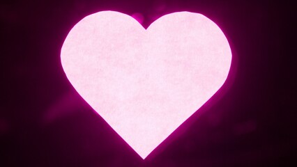 Sign template isolated on black background. Neon pink social media symbol in the form of a heart glowing in the dark. Symbols for advertising projects or screensavers.