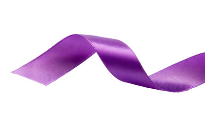 Purple ribbon bow isolated on transparent background.