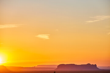Golden Hour Desert Sunset in Monument Valley