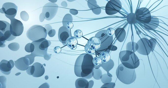 Acetone rotating molecular 3d structure ball-and-stick model, looped video 2-propanone