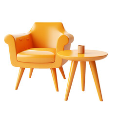 orange isolated sofa
