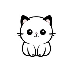 Fototapeta premium A playful cartoon illustration featuring a cute cat drawn with vibrant colors and charming details