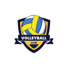 NEW LOGO VOLLEYBALL VECTOR COLOR BLUE AND YELLOW