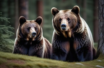 Obraz premium brown bear in the forest