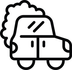 Cat outdoor fumes icon outline vector. City smoke dust. Gas co2 fume