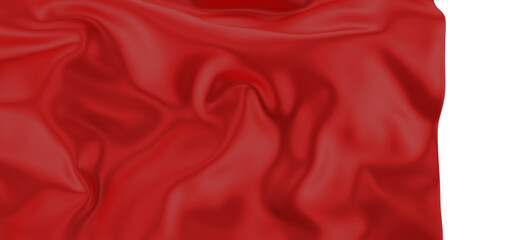 Smooth elegant red cloth on transparent background