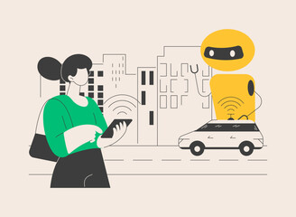 Autonomous car abstract concept vector illustration.