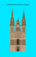 Obraz premium Cathédrale Saint-Maurice d'Angers, France