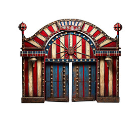 Colorful Circus Gate on Transparent Background