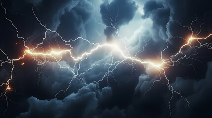 Lightning storm over natural landscape