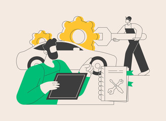 Car service abstract concept vector illustration.