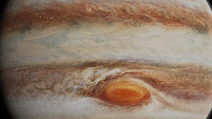 3D Illustration Of Beautiful Planet Jupiter Great Red Spot