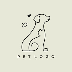 dog cat logo design vector 