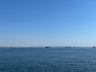 Oil tankers at the sea