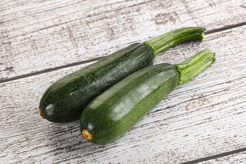 Sliced raw young green zucchini