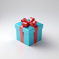 3D rendered gift box with ribbon present box on isolated background