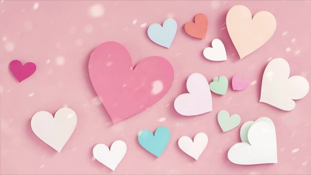 Pink Heart Pattern Background with Hearts