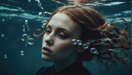 Underwater Harmony: Capturing the Girl's Submerged Spirit