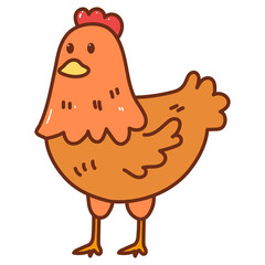 chicken cartoon doodle